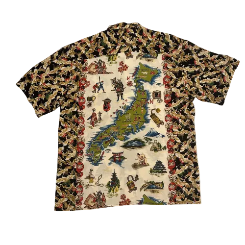 Reyn Spooner Map of JAPAN Vintage Aloha Shirt VERY RARE Mint Condition