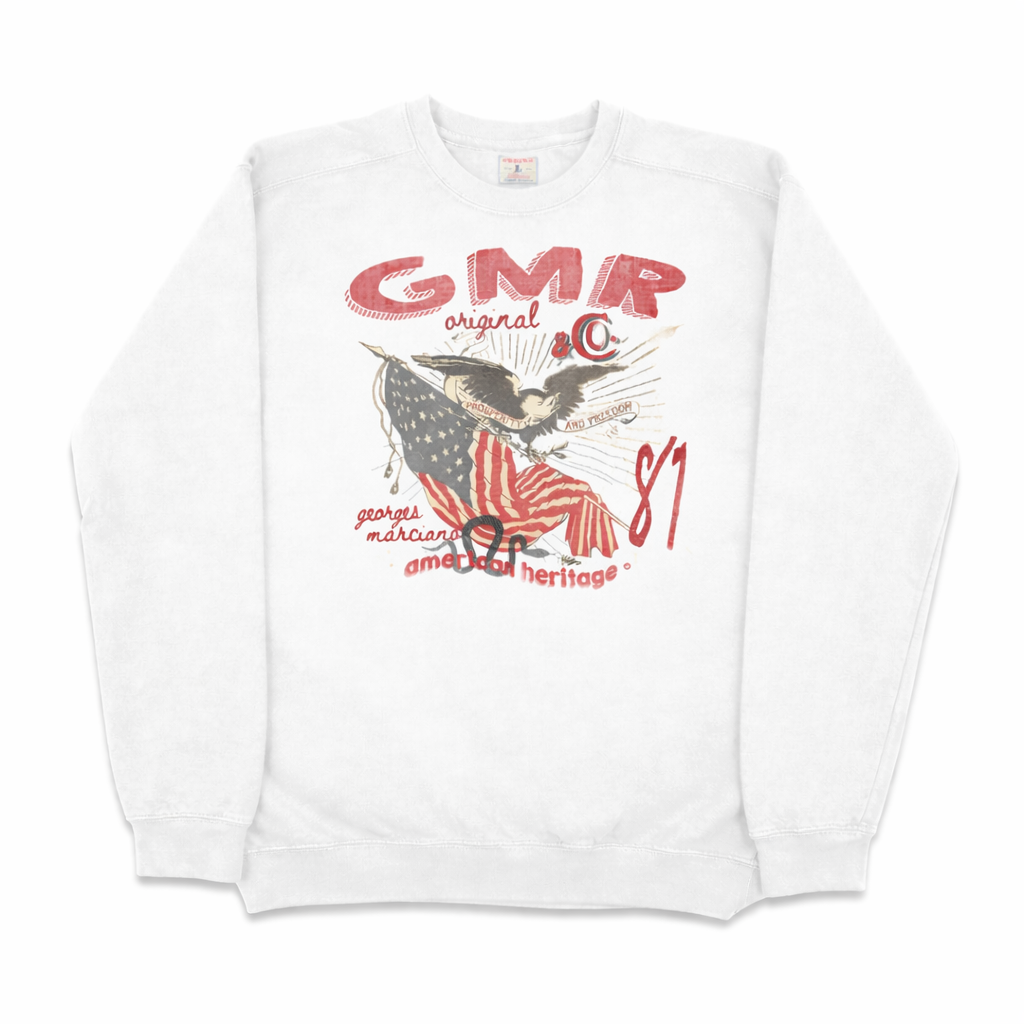 GMR American Heritage Crewneck Sweatshirt - White with eagle and flag graphic